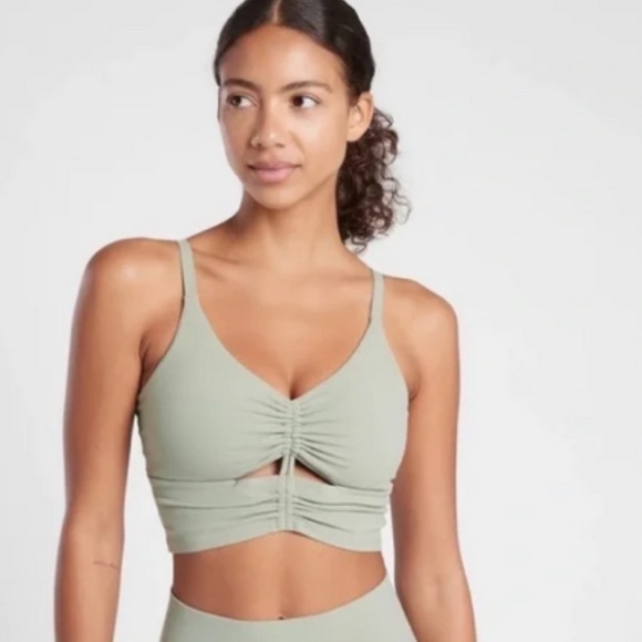 Athleta Cinch Longline Bra D-DD in Sage - Picture 3 of 6